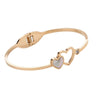 Wholesale Titanium Steel Oval Love Shaped Bracelet With Inlaid Zircon And Electroplating