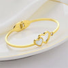 Wholesale Titanium Steel Oval Love Shaped Bracelet With Inlaid Zircon And Electroplating