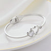 Wholesale Titanium Steel Oval Love Shaped Bracelet With Inlaid Zircon And Electroplating