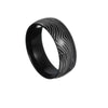Wholesale Titanium Steel Pair Of Rings With Handdecorated Damascus Steel Pattern And Geometric Styling Electroplated