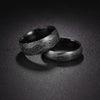 Wholesale Titanium Steel Pair Of Rings With Handdecorated Damascus Steel Pattern And Geometric Styling Electroplated