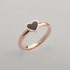Wholesale Titanium Steel Peach Heart And Wave Shell Ring For Women With Electroplating