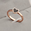 Wholesale Titanium Steel Peach Heart And Wave Shell Ring For Women With Electroplating