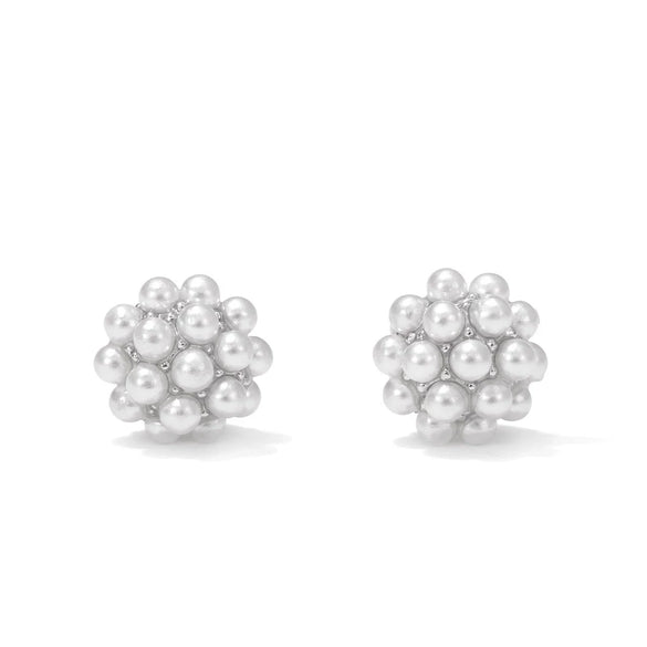 Wholesale Titanium Steel Pearl Earrings Simple Geometric Retro Electroplated For Women