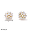 Wholesale Titanium Steel Pearl Earrings Simple Geometric Retro Electroplated For Women