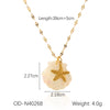 Wholesale Titanium Steel Pendant Necklace With Starfish Conch Shell Design Ocean Wind Vacation Style Vacuum Plating For Women