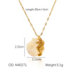 Wholesale Titanium Steel Pendant Necklace With Starfish Conch Shell Design Ocean Wind Vacation Style Vacuum Plating For Women