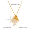 Wholesale Titanium Steel Pendant Necklace With Starfish Conch Shell Design Ocean Wind Vacation Style Vacuum Plating For Women