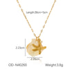 Wholesale Titanium Steel Pendant Necklace With Starfish Conch Shell Design Ocean Wind Vacation Style Vacuum Plating For Women
