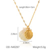 Wholesale Titanium Steel Pendant Necklace With Starfish Conch Shell Design Ocean Wind Vacation Style Vacuum Plating For Women