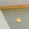 Wholesale 316L Stainless Steel Personality Necklace With Irregular Oval Shape Geometric Pattern And 18K Gold Plated Embossed Rose Design