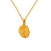 Wholesale 316L Stainless Steel Personality Necklace With Irregular Oval Shape Geometric Pattern And 18K Gold Plated Embossed Rose Design