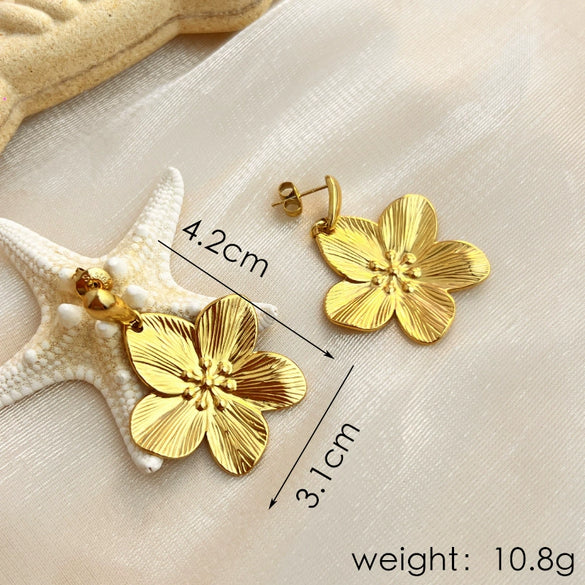 Wholesale Titanium Steel Petal Geometric Women's Highend Earrings