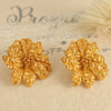 Wholesale 316L Stainless Steel Plated 18K Gold Exaggerated Flower And Leaf Ear Stud Earrings For Women
