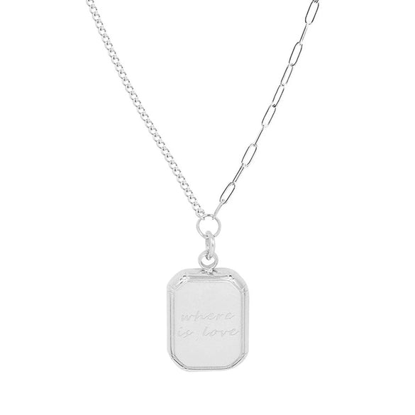 Wholesale 316L Stainless Steel Plated 18K Gold Pendant Necklace For Women With Geometric Letters Pattern And Simple Style