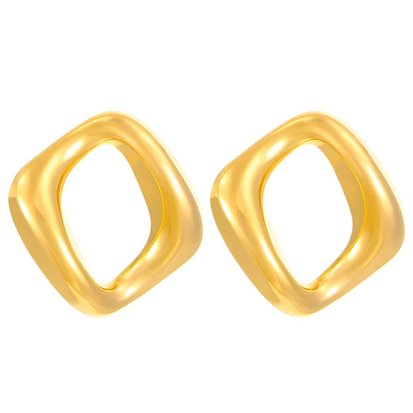 Wholesale Titanium Steel Pleated Geometric Earrings With Electroplating Treatment Retro And Smooth Irregular Design For Women