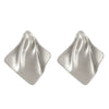 Wholesale Titanium Steel Pleated Geometric Earrings With Electroplating Treatment Retro And Smooth Irregular Design For Women