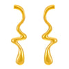 Wholesale Titanium Steel Pleated Geometric Earrings With Electroplating Treatment Retro And Smooth Irregular Design For Women
