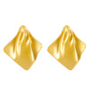 Wholesale Titanium Steel Pleated Geometric Earrings With Electroplating Treatment Retro And Smooth Irregular Design For Women