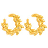 Wholesale Titanium Steel Pleated Geometric Earrings With Electroplating Treatment Retro And Smooth Irregular Design For Women