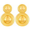 Wholesale Titanium Steel Pleated Geometric Earrings With Electroplating Treatment Retro And Smooth Irregular Design For Women