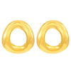 Wholesale Titanium Steel Pleated Geometric Earrings With Electroplating Treatment Retro And Smooth Irregular Design For Women