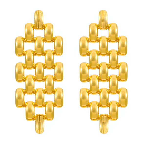 Wholesale Titanium Steel Pleated Geometric Earrings With Electroplating Treatment Retro And Smooth Irregular Design For Women