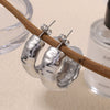 Wholesale 316L Stainless Steel Pleated Semiarc Electroplated Trendy Women's Earrings