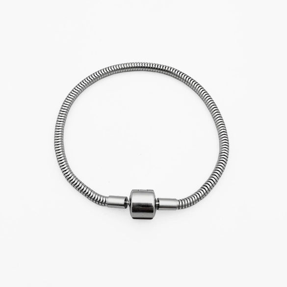 Wholesale Titanium Steel Polished Leaves Pattern Snake Bone Bracelet