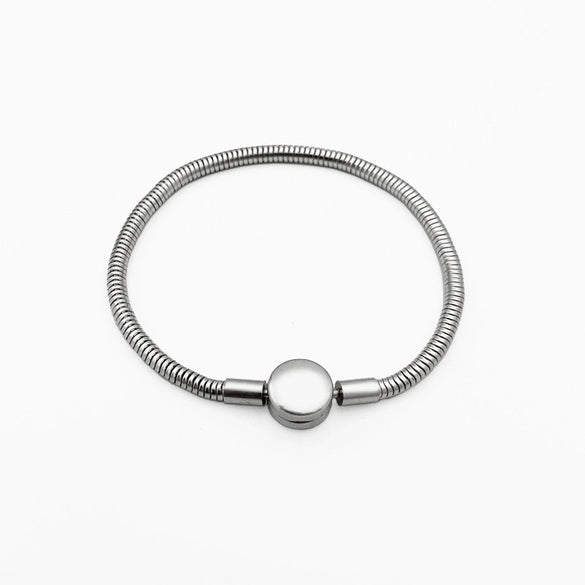 Wholesale Titanium Steel Polished Leaves Pattern Snake Bone Bracelet