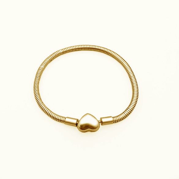 Wholesale Titanium Steel Polished Leaves Pattern Snake Bone Bracelet