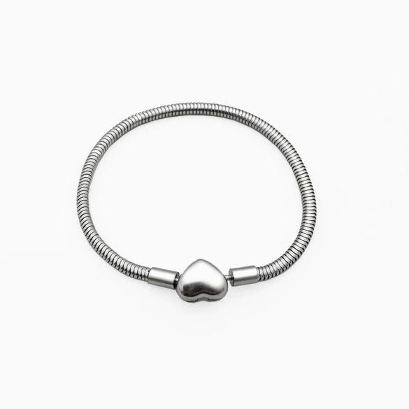 Wholesale Titanium Steel Polished Leaves Pattern Snake Bone Bracelet