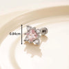 Wholesale Titanium Steel Princess Style Cross Flower Earrings Inlaid With Zircon For Women