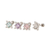 Wholesale Titanium Steel Princess Style Cross Flower Earrings Inlaid With Zircon For Women