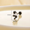 Wholesale Titanium Steel Punk Style Snake Shaped Ear Studs Set With Precious Stones For Women