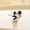 Wholesale Titanium Steel Punk Style Snake Shaped Ear Studs Set With Precious Stones For Women