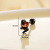Wholesale Titanium Steel Punk Style Snake Shaped Ear Studs Set With Precious Stones For Women