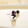 Wholesale Titanium Steel Punk Style Snake Shaped Ear Studs Set With Precious Stones For Women