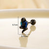 Wholesale Titanium Steel Punk Style Snake Shaped Ear Studs Set With Precious Stones For Women