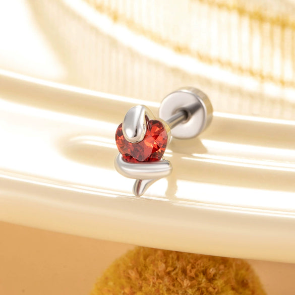 Wholesale Titanium Steel Punk Style Snake Shaped Women's Ear Nail Set With Precious Stones
