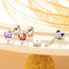 Wholesale Titanium Steel Punk Style Snake Shaped Women's Ear Nail Set With Precious Stones
