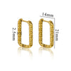 Wholesale Titanium Steel Rectangular Irregular Hammer Pattern Electroplated Unisex Simple Geometric Earrings