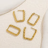Wholesale Titanium Steel Rectangular Irregular Hammer Pattern Electroplated Unisex Simple Geometric Earrings