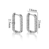 Wholesale Titanium Steel Rectangular Irregular Hammer Pattern Electroplated Unisex Simple Geometric Earrings