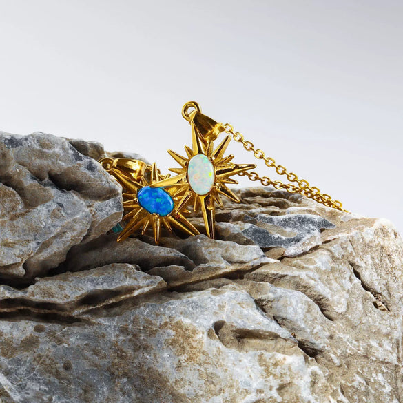 Wholesale Titanium Steel Retro Artistic Hexagram Ochain Clavicle Necklace With 18K Gold Plated