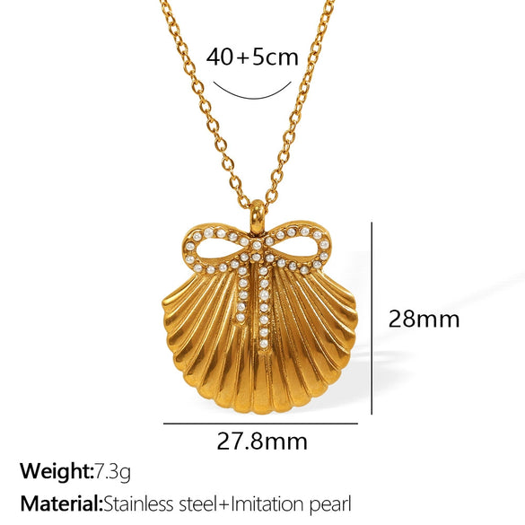 Wholesale 316L Stainless Steel Retro Bow Set Earrings And Necklace With Rhinestones And Electroplating Treatment