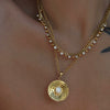 Wholesale Titanium Steel Retro Cuban Chain Necklace With Constellation And Geometric Pattern Electroplated Tassel Zircon