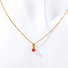 Wholesale Titanium Steel Retro Geometric Diamond Design Round Pendant Ochain Necklace For Women With Twelve Birthstones