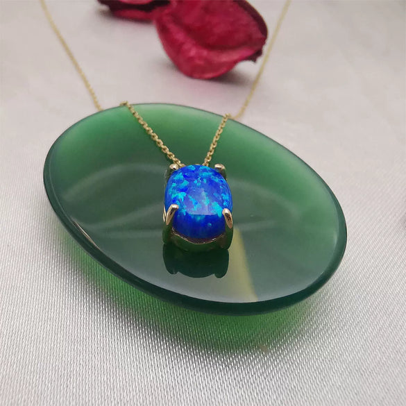 Wholesale Titanium Steel Retro Geometric Mixed Gemstone Pendant Necklace With Vacuum Plated 18K Real Gold For Women
