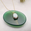 Wholesale Titanium Steel Retro Geometric Mixed Gemstone Pendant Necklace With Vacuum Plated 18K Real Gold For Women